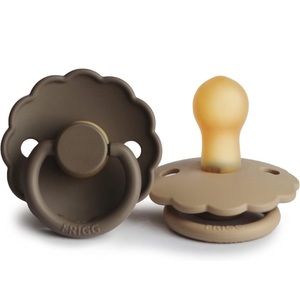 FRIGG Daisy Natural Rubber Baby Pacifier | Made in Denmark | BPA-Free 0-6 Months
